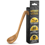 Load image into Gallery viewer, Bamboo Soup Ladle – Wooden Serving Spoon with Long Handle – Olive Wood Cooking Utensil – Durable &amp; Natural Kitchen Tool