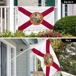 Load image into Gallery viewer, 2 Pack Florida FL State Flag 3x5 Ft Printed 150D Polyester 4 Corner Brass