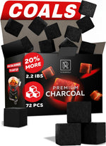 Load image into Gallery viewer, 72 pcs Hookah Charcoal Hookah Coals for Hookah Coconut 25mm Cubes 72 pcs 1.1 KG 2.2 lbs Premium Quality 100% Natural Coconut Charcoal Hookah Cubes NOT Quick Light