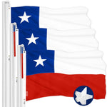 Load image into Gallery viewer, G128 3 Pack: Chile Chilean Flag  3x5 Ft  ToughWeave Series Embroidered 300D Polyester  Country Flag, Embroidered Design, Indoor/Outdoor, Brass Grommets