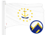 Load image into Gallery viewer, G128 Combo Pack: American USA Flag 3x5 Ft &amp; Rhode Island No Golden Border State Flag 3x5 Ft  Both ToughWeave Series Embroidered Polyester, Brass Grommets