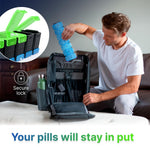 Load image into Gallery viewer, Extra Large Weekly Pill Organizer 2 Times a Day Green Blue XL Pill Case Am Pm