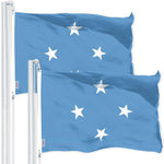 Load image into Gallery viewer, G128 2 Pack: Micronesia Micronesian Flag  3x5 Ft  LiteWeave Pro Printed 150D Polyester  Country Flag, Indoor/Outdoor, Vibrant Colors, Brass Grommets, Thicker and More Durable Than 100D 75D Poly