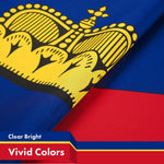Load image into Gallery viewer, G128 5 Pack: Liechtenstein Liechtensteiner Flag  3x5 Ft  LiteWeave Pro Series Printed 150D Poly  Country Flag, Indoor/Outdoor, Vibrant Colors, Brass Grommets, Thicker and More Durable Than 100D 75D