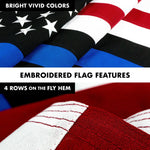 Load image into Gallery viewer, G128 Flag Pole 5 FT White Tangle Free &amp; Blue Lives Matter Flag 2x3 FT Combo Embroidered Spun Polyester