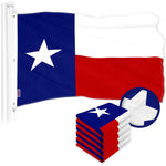 Load image into Gallery viewer, G128 5 Pack: Texas TX State Flag  6x10 Ft  ToughWeave Series Embroidered 300D Polyester  Embroidered Design, Indoor/Outdoor, Brass Grommets