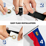 Load image into Gallery viewer, Combo Pack 6 Ft Tangle Free Aluminum Spinning Flagpole Black Liechtenstein Flag