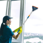 Load image into Gallery viewer, Wall Mop Cleaner with Long Handle Adjustable 31–79 Inch Flat Microfiber Wall Cleaner Mop Dark Green Stainless Steel Handle Walls Ceiling and Floor Use