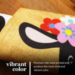 Load image into Gallery viewer, Garden Flag Welcome Cow with Flowers 12x18 Inch Printed Burlap Polyester