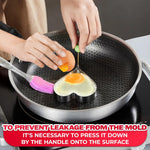 Load image into Gallery viewer, 5 Pcs Pancake Mold Set – Stainless Steel Pancake Molds for Griddle with Fun Shapes Comfortable Handles and Non Slip Design – Egg Shaper for Frying Pan With Silicone Brush for Easy Use &amp; Cleaning