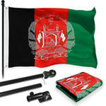 Load image into Gallery viewer, G128 Combo Pack: Flag Pole 6 FT Black Tangle Free &amp; Afghanistan Afghan Flag 3x5 FT Printed 150D Polyester
