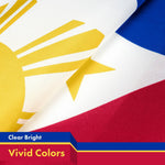Load image into Gallery viewer, G128 3 Pack: Philippines (Philippine) Flag  3x5 feet  Printed 150D Indoor/Outdoor, Vibrant Colors, Brass Grommets, Quality Polyester, Much Thicker More Durable Than 100D 75D Polyester