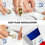 Load image into Gallery viewer, G128  6 Feet Tangle Free Spinning Flagpole (White) France Brass Grommets Printed 3x5 ft (Flag Included) Aluminum Flag Pole