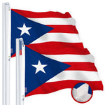 Load image into Gallery viewer, G128 2 Pack: Puerto Rico Puerto Rican Flag  2.5x4 Ft  StormFlyer Series Embroidered 220GSM Spun Polyester  Embroidered Design, Indoor/Outdoor, Brass Grommets, Heavy Duty, All Weather