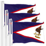 Load image into Gallery viewer, G128 3 Pack: American Samoa Flag  3x5 Ft  LiteWeave Pro Series Printed 150D Polyester  Indoor/Outdoor, Vibrant Colors, Brass Grommets, Thicker and More Durable Than 100D 75D Polyester
