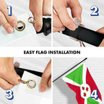 Load image into Gallery viewer, G128 Combo Pack: 6 Ft Tangle Free Aluminum Spinning Flagpole (Black) &amp; Burundi Umurundi Flag 3x5 Ft, LiteWeave Pro Series Printed 150D Polyester  Pole with Flag Included