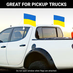 Load image into Gallery viewer, G128 2 Pack: Ukraine Ukrainian Car Flag  11x17 In  Double LiteWeave Pro Series Double Sided Printed 150D Polyester  Flagpole Included  Perfect for Festival Celebrations, Parades