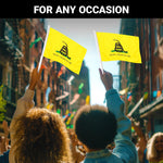 Load image into Gallery viewer, G128 2 Pack: Gadsden Don't Tread On Me Car Flag  11x17 In  Double LiteWeave Pro Series Double Sided Printed 150D Polyester  Flagpole Included  Perfect for Festival Celebrations, Parades