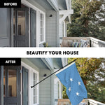 Load image into Gallery viewer, G128 Combo Pack: 6 Ft Tangle Free Aluminum Spinning Flagpole (Black) &amp; Micronesia Micronesian Flag  3x5 Ft LiteWeave Pro Series Printed 150D Polyester  Pole with Flag Included