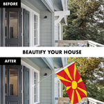 Load image into Gallery viewer, G128 Combo Pack: 6 Ft Tangle Free Spinning Flagpole (Silver) &amp; Macedonia Flag 3x5 Ft Printed 150D Polyester, Brass Grommets (Flag Included) Aluminum Flag Pole