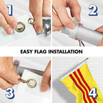 Load image into Gallery viewer, G128 Combo Pack: 6 Ft Tangle Free Spinning Flagpole (Silver) &amp; South Vietnam Flag 3x5 Ft Printed 150D Polyester, Brass Grommets (Flag Included) Aluminum Flag Pole