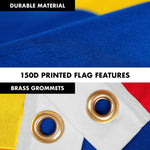 Load image into Gallery viewer, G128 Combo Pack: 6 Feet Tangle Free Spinning Flagpole (Silver) Colombia Colombian Flag 3x5 ft Printed 150D Brass Grommets (Flag Included) Aluminum Flag Pole
