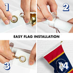 Load image into Gallery viewer, G128 Combo Pack: 6 Ft Tangle Free Aluminum Spinning Flagpole (White) &amp; Mississippi 2020 MS State Flag 3x5 Ft, ToughWeave Series Embroidered 300D Polyester  Pole with Flag Included