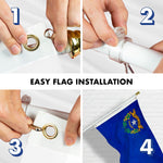 Load image into Gallery viewer, G128  6 Feet Tangle Free Spinning Flagpole (White) Nevada Double Sided Brass Grommets Embroidered 3x5 ft (Flag Included) Aluminum Flag Pole