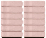 Load image into Gallery viewer, Luxury Cotton Washcloths Large Hotel Bathroom Face Towel 12 Pack Pink 13x13 in