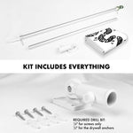 Load image into Gallery viewer, G128 Combo Pack: Flag Pole 6 FT Silver Tangle Free &amp; Join or Die White Flag 3x5 FT Brass Grommets Printed Polyester (Flag Included) Aluminum Flag Pole