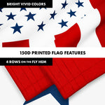 Load image into Gallery viewer, G128 Combo Pack: 6 Ft Tangle Free Aluminum Spinning Flagpole (White) &amp; Civil Peace USA Flag 3x5 Ft, LiteWeave Pro Series Printed 150D Polyester  Pole with Flag Included