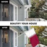 Load image into Gallery viewer, G128 Combo Pack: 6 Ft Tangle Free Spinning Flagpole (White) &amp; Qatar Flag 3x5 Ft Printed 150D Polyester, Brass Grommets (Flag Included) Aluminum Flag Pole