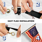 Load image into Gallery viewer, G128 Combo Pack: 6 Ft Tangle Free Aluminum Spinning Flagpole (Black) &amp; Bennington 76 TeaStained Flag 3x5 Ft, ToughWeave Pro Series Embroidered 420D Polyester  Pole with Flag Included