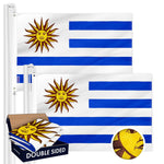 Load image into Gallery viewer, Uruguay Uruguayan Flag 3x5 Ft 2Pack Doublesided Embroidered Polyester By G128