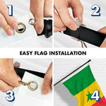 Load image into Gallery viewer, Combo Pack 6 Feet Tangle Free Spinning Flagpole Black Senegal Senegalese Flag