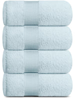 Load image into Gallery viewer, 4 Pack Resort Collection Soft Bath Towel 28x55 in Luxury Plush Cotton Light Blue