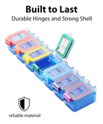 Load image into Gallery viewer, Weekly Pill Organizer 1 time a Day Pill Box 7 Day with Waterproof Seal Large compartments Hold Big Vitamins &amp; Supplements Upgraded Locking lids for Home &amp; Travel use Durable Hard case