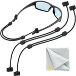 Load image into Gallery viewer, Glasses Strap Sunglass Holder Adjustable Eyeglasses Strap Silicone Sunglasses Strap for Men Women Eye Glasses String Strap Lanyard 2 Cords 13 M (Black)
