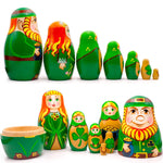Load image into Gallery viewer, St. Patricks Day Irish Nesting Dolls Set 7 pcs Russian Dolls for St. Patricks