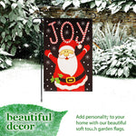 Load image into Gallery viewer, G128 Combo Pack: Garden Flag Stand Black 36 in x 16 in &amp; Garden Flag Christmas Decoration Joyful Santa 12x18 DoubleSided Blockout Fabric