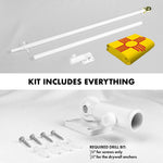Load image into Gallery viewer, G128 Combo Pack: 5 Ft Tangle Free Spinning Flagpole (White) &amp; New Mexico Flag 2x3 Ft Embroidered 220GSM Spun Polyester, Brass Grommets (Flag Included) Aluminum Flag Pole