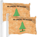 Load image into Gallery viewer, G128 2 Pack: An Appeal to Heaven TeaStained Flag  3x5 Ft  LiteWeave Pro Series Printed 300D Polyester  Historical Flag, Vibrant Colors, Brass Grommets, Thicker and More Durable Than 100D 75D Poly