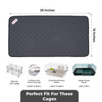 Load image into Gallery viewer, Washable Rabbit Guinea Pig Cage Liners 4 PCS for 29 x15 inch C&amp;C 2x1 Easy to Clean Unlike Fleece Absorbent &amp; Waterproof Guinea Pig Bedding and Non Slip Pee Pads &amp; Rabbit Floor Mats