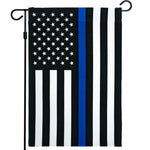Load image into Gallery viewer, G128 Thin Blue Line Police American Flag Garden Flag  12x18 Inch  Printed 150D Polyester  Honoring Men Women Law Enforcement Black White Blue Outdoor Flag