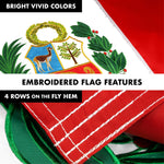 Load image into Gallery viewer, G128 Combo Pack: 6 Ft Tangle Free Aluminum Spinning Flagpole (White) &amp; Peru Peruvian Flag 3x5 Ft, Double ToughWeave Series Double Sided Embroidered 210D Polyester  Pole with Flag Included