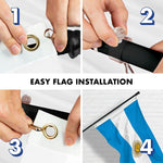 Load image into Gallery viewer, G128 Combo Pack: 6 Ft Tangle Free Aluminum Spinning Flagpole (Black) &amp; Argentina Argentinian Flag 3x5 Ft, Double ToughWeave Series Double Sided Embroidered 210D Polyester  Pole with Flag Included
