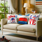 Load image into Gallery viewer, Patriotic Decoration Gnome Fireworks Waterproof Throw Pillow Covers 18x18 In