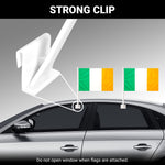 Load image into Gallery viewer, G128 2 Pack: Ireland Irish Car Flag  11x17 In  Double LiteWeave Pro Series Double Sided Printed 150D Polyester  Flagpole Included  Perfect for Festival Celebrations, Parades