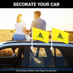 Load image into Gallery viewer, G128 2 Pack: Gadsden Don't Tread On Me Car Flag  11x17 In  Double LiteWeave Pro Series Double Sided Printed 150D Polyester  Flagpole Included  Perfect for Festival Celebrations, Parades