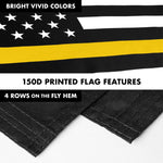 Load image into Gallery viewer, G128 Combo Pack: Flag Pole 6 FT White Tangle Free &amp; Thin Yellow Line Flag 3x5 FT Brass Grommets Printed Polyester (Flag Included) Aluminum Flag Pole